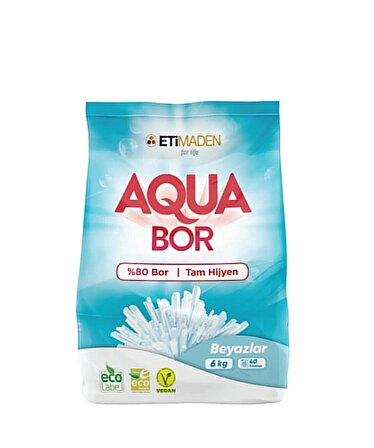 Eti Maden Aqua Bor 6 kg Beyaz Toz Deterjan