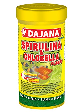 Dajana Spirulina & Chlorella Flakes Balık Yemi 100 Ml 20 Gr