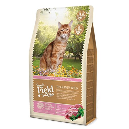 Sam´s Field Sam's Field Delicious Wild Ördekli Seçici Kediler İçin Tahılsız Kedi Maması 2.5 kg