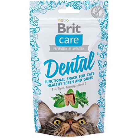 Brit Dental Biberiye - Fesleğen - Kekikli Granül Yetişkin Kedi Ödülü 50 g 