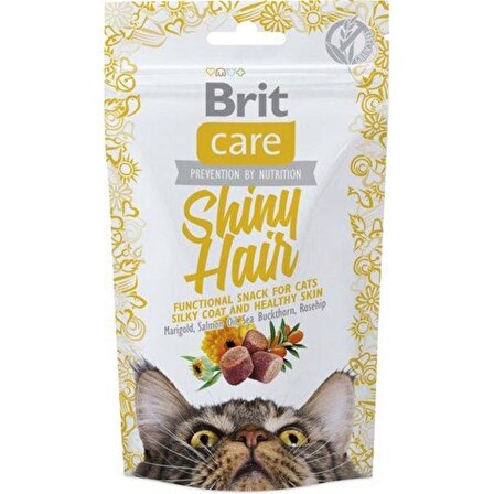 Brit Shiny Hair Somon Yağlı Granül Yetişkin Kedi Ödülü 50 g 