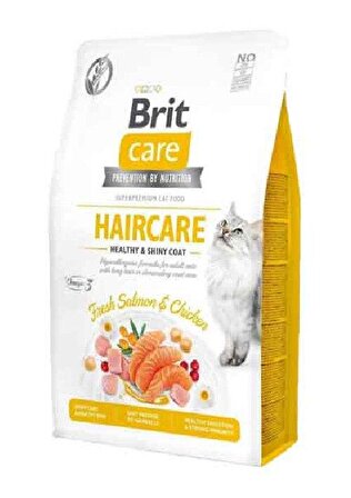 Brit Care Haircare Somon ve Tavuk Deri ve Tüy Sağlığı Tahılsız Kedi Maması 2 Kg