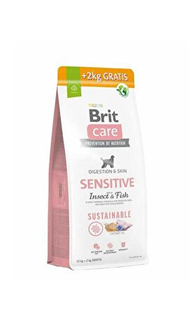 Brit Care Sensitive Digeston & Skin Balıklı Larva Proteinli Yetişkin Köpek Maması 12+2 Kg