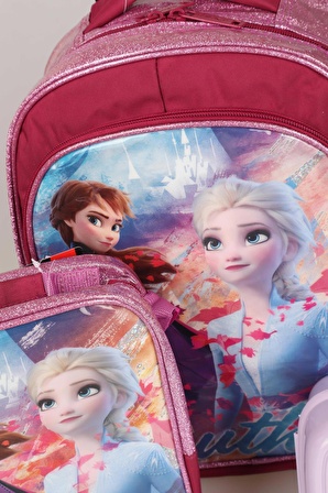 COOL GIRL LİSANSLI FROZEN ELSA OKUL ÇANTASI,BESLENME ÇANTASI VE BESLENME KUTUSU SETİ