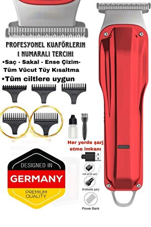 JPR-0085 Pro Şarlı Tıraş Makinesi Saç Sakal Ense Çizim Vücut Lazer Öncesi Kişisel Bakım