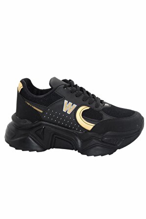 Bluefeet Mf0203 Siyah Altın Günlük Kadın Spor Ayakkabı