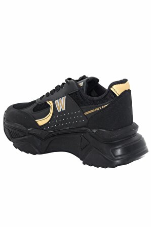 Bluefeet Mf0203 Siyah Altın Günlük Kadın Spor Ayakkabı