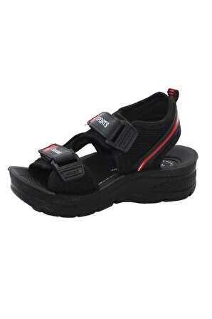 Bluefeet S20 Siyah Kırmızı Günlük Erkek Çocuk Sandalet Ayakkabı