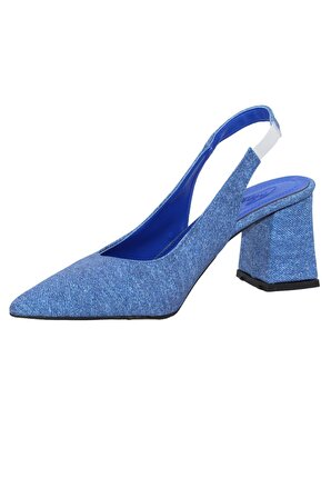 Bluefeet T013 Lacivert Düz 5 Cm Kalın Topuk Kadın Ayakkabı