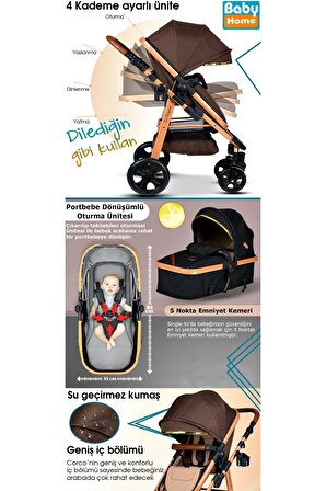 Dört Dörtlük Yeni Ekonomi Paket 940 Travel Sistem Bebek Arabası Oyun Parkı Beşik Çocuk Salıncağı