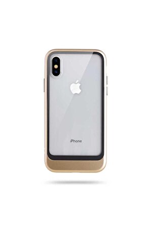 Apple iPhone X Uyumlu Kılıf Roar Ace Hybrid Ultra Thin Kapak Gold