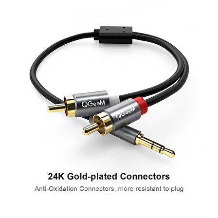 Qgeem QG-AU09 3.5mm To RCA Aux Audio Kablo 5M