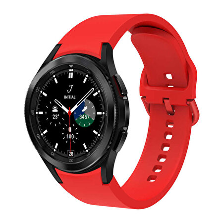Samsung Galaxy Watch 4 Classic 46mm Uyumlu KRD-50 Silikon Kordon (Kırmızı)