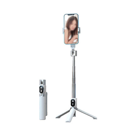 Zore P60 Plus Çok Fonksiyonlu Selfie Çubuğu Beyaz