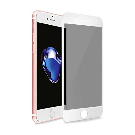 Apple iPhone 7 Uyumlu Hayalet Ekran Koruyucu Davin Privacy Mat Seramik Ekran Filmi (Beyaz)