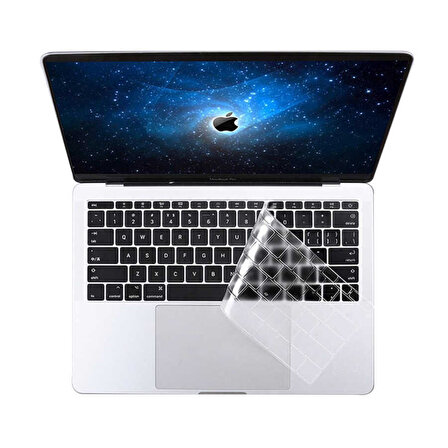 Apple Macbook 13.3' Air Uyumlu A1932 Zore Klavye Koruyucu Şeffaf Silikon Ped