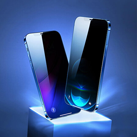 Apple iPhone 14 Pro Uyumlu Zore Kolay Uygulama Aparatlı 5D Magic Privacy Glass Hayalet Cam Ekran Koruyucu