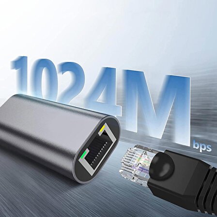 Zore QG04 Type-C to RJ45 Ethernet Dönüştürücü Kablo 1024Mbps 22cm