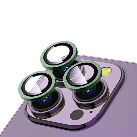 Apple iPhone 13 Pro Max Uyumlu Zore CL-12 Premium Safir Kamera Lens Koruyucu (Yeşil)