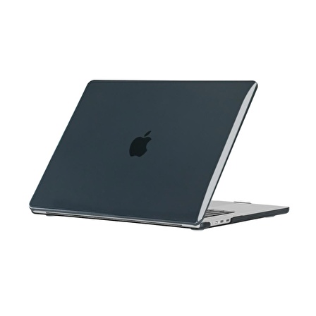 Apple Macbook 15" Air M2 2023 A2941 Uyumlu Zore MSoft Kristal Kapak Siyah