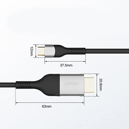 Zore QG06 8K 60 Hz Görüntü Kalitesi Type-C to HDMI Kablo 1.8M