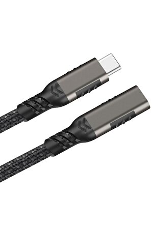 Qgeem Extension USB3.2 Type-C PD Uzatma Kablosu 100W 20Gbps 4K@60Hz 0.2 Metre