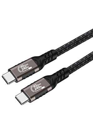 Qgeem QG01 Type-C to Type-C USB4 PD Data Kablosu 240W 40Gbps 8K@60Hz 1.2 Metre