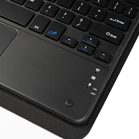 Samsung Galaxy Tab A7 Lite T225 Uyumlu Zore Border Keyboard Bluetooh Bağlantılı Standlı Klavyeli Tablet Kılıfı