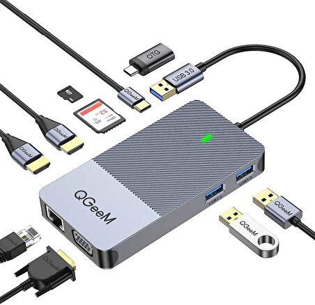 Qgeem QG-D3908 Usb Hub Siyah