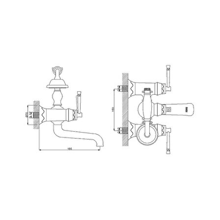 Newarc Pera 961511 Altın Banyo Bataryası