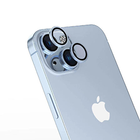Apple iPhone 15 Uyumlu CL-15 Parmak İzi Bırakmayan Anti-Reflective Kamera Lens Koruyucu Mavi