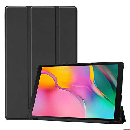Huawei T3 10 inç Uyumlu Tablet Kılıfı Smart Cover Standlı Akıllı Kılıf Siyah