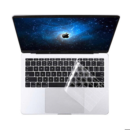 Apple Macbook 13.3' Air 2020 Uyumlu A2337 Klavye Koruyucu Şeffaf Silikon Ped