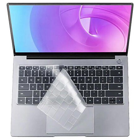 Apple Macbook 16' Touch Bar Uyumlu A2141 Klavye Koruyucu Transparan Buzlu Silikon Ped