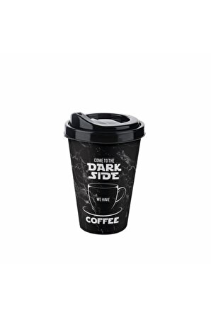 cozzoni Plastik Bardak Kapaklı Baskılı Kahve Bardağı Coffee 4 Adet Yollanacaktır