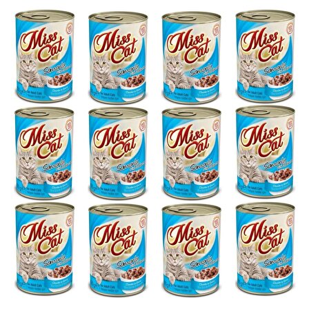 Miss Cat Sos İçinde Somon Parçalı Kedi Konserve x 12 Adet