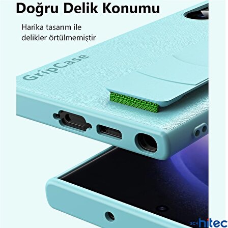 Global Samsung Galaxy S24 Uyumlu Premium  Case Parmak Askılı Telefon Kılıfı Açık Mavi WNE1089