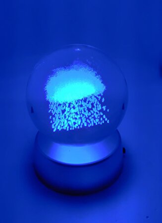 3D Yağmur Bulutu Işıklı Cam Küre