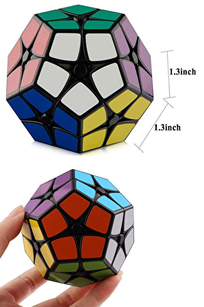 3 adet Zeka Küpü Gökkuşağı Bulmaca Topu,Megaminx Siyah ve 3x3 Hız Küpü,Speed Cupe Rubik Küp Fidget Oyuncak Model 3