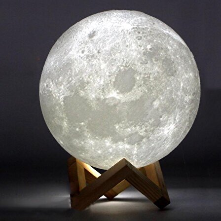 3D Ay Lamba Gece Lambası Moonlıght 12 Cm *STAND HEDİYELİ*