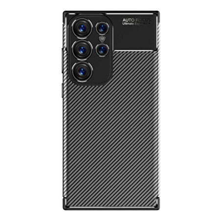 Samsung Galaxy S23 Ultra Kılıf Karbon Tasarım Negro Silikon Kapak