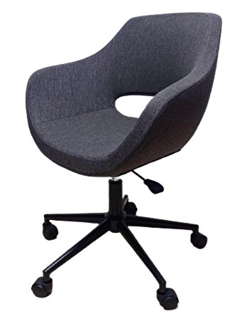Ofis Koltuğu Çalışma Sandalyesi Kahverengi Renk Keten Kumaş Döküm Süngerli