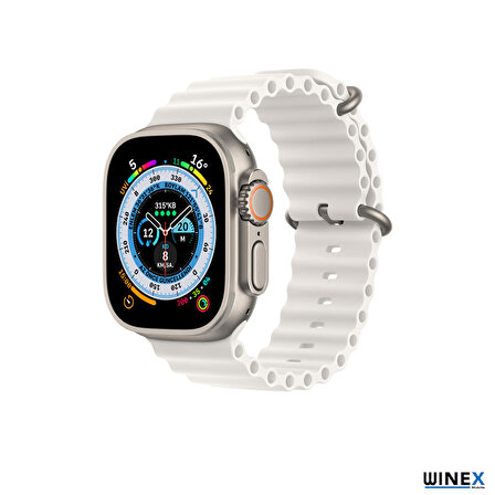 Global 42-49mm Yeni Nesil Apple Uyumlu Akıllı Saat Kordonu Silikon Beyaz