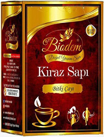 Herby Kiraz Saplı Organik Bardak Poşet Bitki Çayı 200 gr 45'li