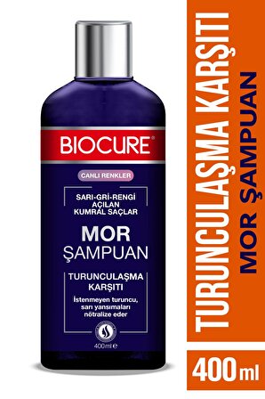 Biocure Turunculaşma Karşıtı Mor Şampuan / Sarı-gri-rengi Açılan Kumral Saçlar Için 400 Ml.