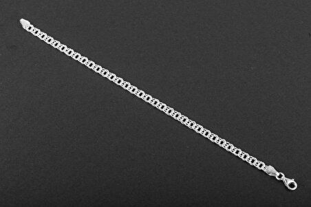 925 Ayar Gümüş Kardinal Model Zincir Bileklik  4 mm 