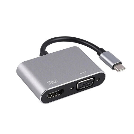 Global 2in1 Type-C to 4K HDMI + VGA Çevirici ve Dönüştürücü Adaptör WNE0119