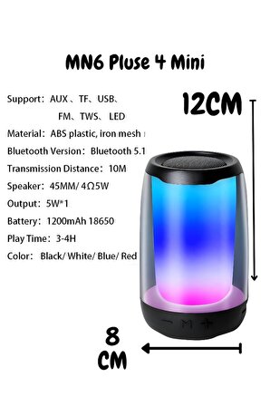Pluse 4 Mini Işıklı Bluetooth Hoparlör-renkli Işık Hoparlör-taşınabilir Kablosuz Hoparlör-mp3 Çalar 563