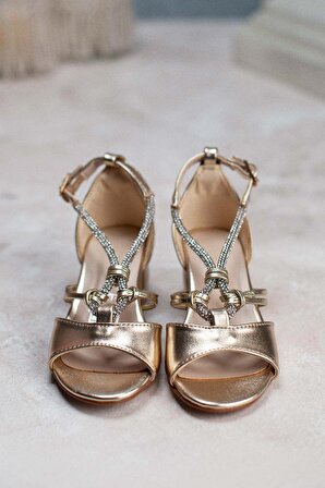 Kız Çocuk Topuklu Ayakkabı Gold
