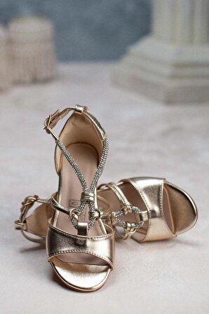 Kız Çocuk Topuklu Ayakkabı Gold